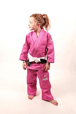 China Girls Pink Martial Arts Uniform Cotton Childrens Karate Gi Customized for sale