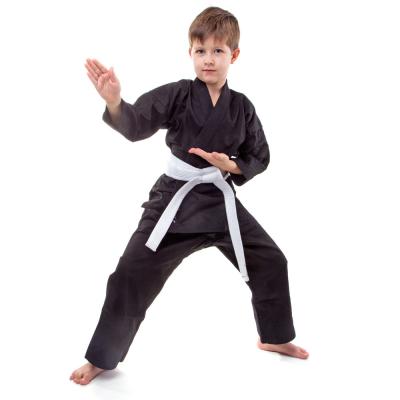 China Customized Black Martial Arts Gi Childrens Karate Suits with canvas fabric for sale