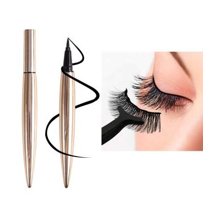 China Waterproof 2 in 1 Wholesale Pen Self-Adhesive Eyeliner Fake Eyelashes Mink Eyelash Growth Serum Glue Eyelash for sale