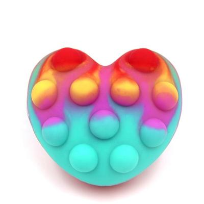 China For Children Jump Up Stress Ball Silicone Push Bubble Heart Ball Train Fidgety Person Toy 3D Sensory Decompression for sale