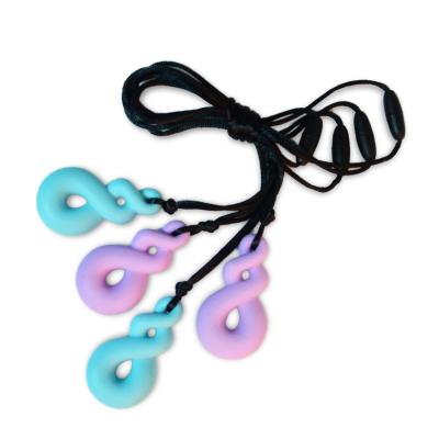 China Silicone Soft Chewable Teething Jewelry Baby Teething Toy Non-Toxic Food Grade Mom Care Wear Silicone Training Necklace for sale