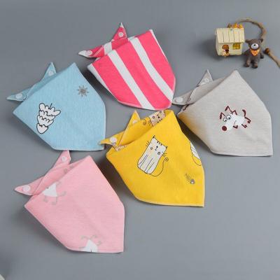 China Cute Baby Uses 18 Ins Style Baby Bibs Cartoon Cotton Triangle Babador Drip Bibs Slabber Cloth Baby Newborn Absorbent Bib for sale