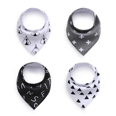 China 4pcs/lot 40 Design Cotton Baby Boy Girls Antibacterial Feeding Burp Fabrics Triangle Baby Towel Cute Kids Bandanas Scarf Baby Bib Bandana for sale