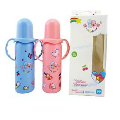 China BPA Free Designs Colorful Cute Baby Bottles 250ML BPA Free Whosale Cartoon Breastmilk Feeding Bottle for sale