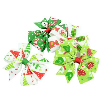 China Hair Decoration 3.1inch 12 Colors Hair Decoration 3.1inch 12 Colors Cartoon Christmas Snowflake Hairpin Hair Clip Elastic Hair Clips for sale