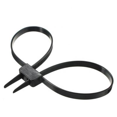 China Eco-friendly Handcuffs Strap Nylon Tie Double Ends Double Buckles Strap Police Plastic Restraint Strap 4.8*200mm for sale