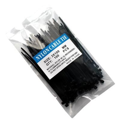 China Wholesale Price Nylon Black Factory Nylon Cable Zip Ties With High Tensile Strength for sale