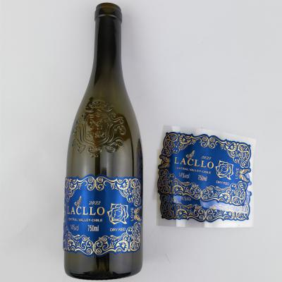 China Electroplated Chrome Blue Metal Wine Labels Whisky Metal Wine Tags for sale