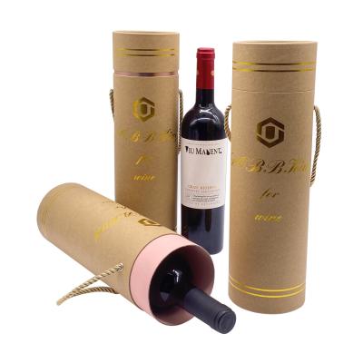 Κίνα Χρυσό φύλλο χαρτιού συσκευασία Custom Logo Tube Wine συσκευασία προς πώληση