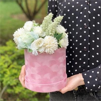 China Leather Handle Craft Paper Box Packaging Bucket Gift Packing Box Pink Green for sale