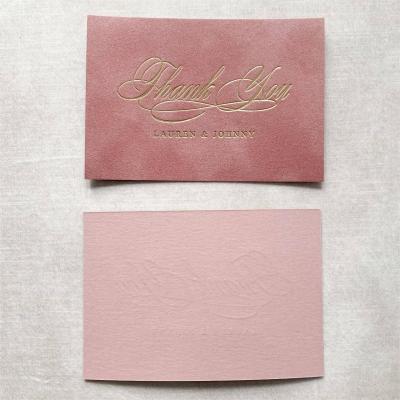 China Envases de papel de oro rosa de bodas Tarjetas de agradecimiento Adhesivos para pequeñas empresas Servicios de impresión de tarjetas en venta