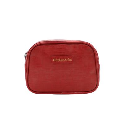 China Fashion Customized Red Leather Cosmetic Zipper Cosmetic Organizer Bag Mini PU Cosmetic Bags And Cases for sale