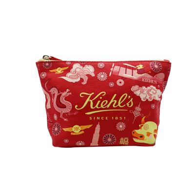 China Custom LOGO Eco-Friendly Cosmetic Travel Bag Fashion Canvas Zipper Pouch Cotton Makeup Bag Women Cosmetic Bag for sale