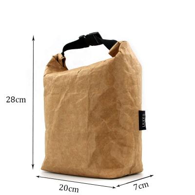 China Eco Friendly Foldable Thermal Insulated Brown Foil Lunch Cooler Bag Tyvek Lunch Bag for sale