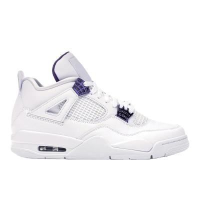 China CUSHIONING 2022 original quality 4S retro metallic white purple aj basketball shoes hot sale sneakers men's casual shoes for sale