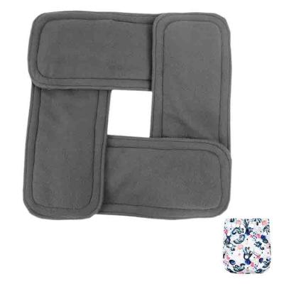 China Natucare Water-absorbing BSCI Bamboo Charcoal Inserts 5 Layers All In One Cloth Diaper Insert for sale