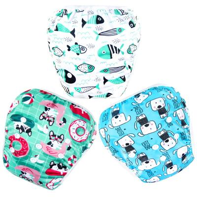 China Amazon Baby Boy Swim Diaper Printed Hot Selling Sizes Small For Babies Best Reusable Swim Diapers for sale