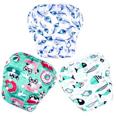 China Amazon Printed Hot Selling Boys Swim Diapers Small Size 5 Large Size 5 Colorful Print Cloth Diaper Kid Swim Diapers for sale