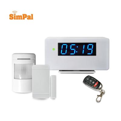 China Free SimPal-W240 WiFi APP Android IOS & Android Alarm System With Digital Time Display for sale