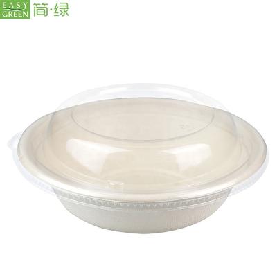 China Factory Price 32oz Disposable Easy Green Natural Pulp Paper Salad Bowl Biodegradable Food Container for sale