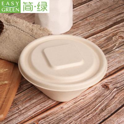 China 100% Biodegradable Green Easy Disposable Sugar Cane Square Bowl Safe Microwavable Noodle Rolls For Hot Soup for sale