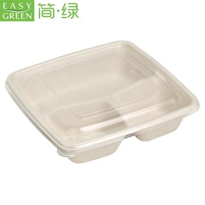 China Disposable Sugar Cane Bagasse Food Containers 1000ml 3 Compartments Eco Friendly Food Boxes for sale