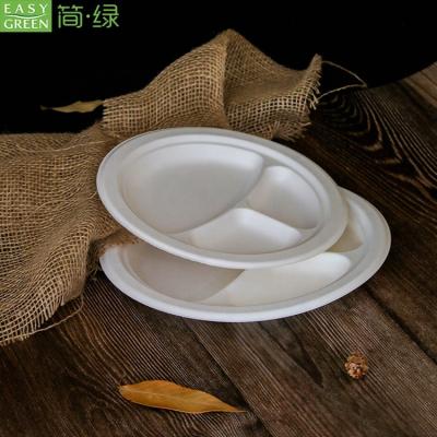 China Compostable Disposable Heavy Duty Quality Natural Bagasse Eco-Friendly Paper Plate Made In Sugar Cane Fibers 9 Inch Brown for sale