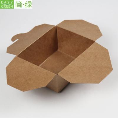 China Green Paper Disposable Easy Lunch Box White Food Display Kraft Paper Box for sale