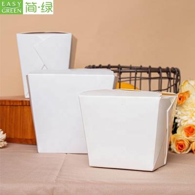 China Disposable Microwavable White Take Out Paper Chinese Noodle Packaging Box for sale