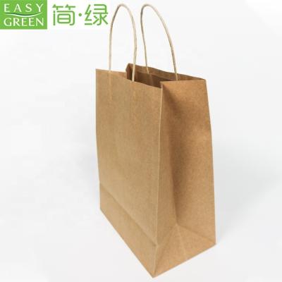 China Disposable Take Away Shopping Custom Paper Kraft Paper Bag With Logo for sale