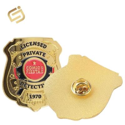 China Europe Customization 3D Mass Metal Die Casting Gold Plating Safety Badges for sale