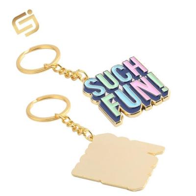 China Sweet Free Design Fashion Enamel Key Chain Accessories Metal Enamel Initial Key Chain for sale