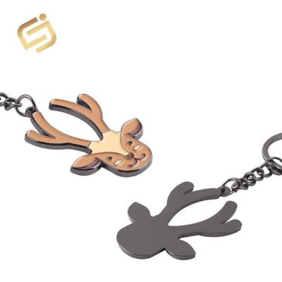 China New Custom Soft Enamel Metal Die Cast Printing Safety Non-Toxic Cute Animal Deer Key Chain for sale