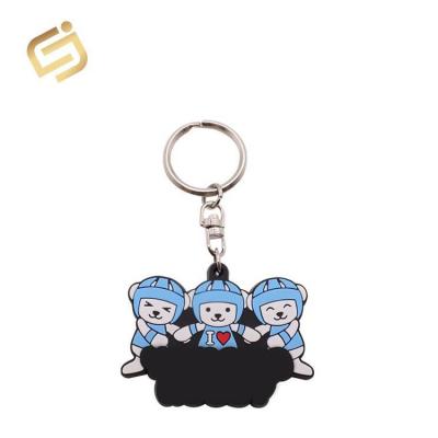 China Hot Selling Quality Custom Made Factory Souvenir China Sublimation Logo Little Care Bear Soft PVC Rubber Key Chain for sale