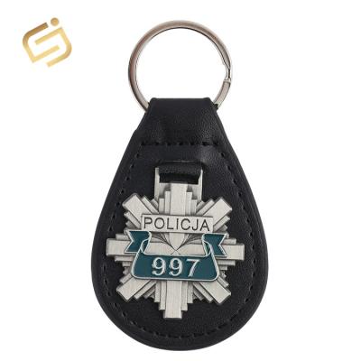 China 3D Wholesale Personalized Custom White Metal Luxury Leather Key Chain for sale