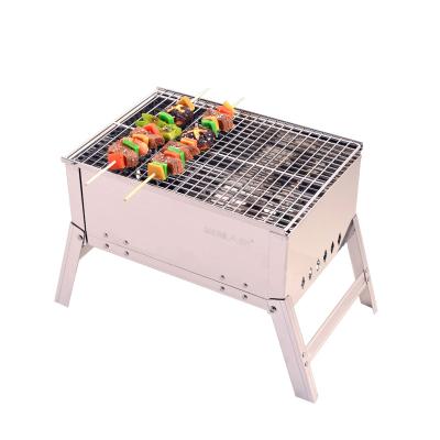 China Easily Assembled Best Selling Stainless Steel Silver Folding Outdoor BBQ Grills Tool Kit for sale