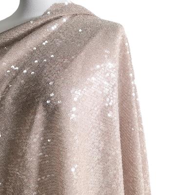 China metallic champagne tank top metallic base with 5mm sequin sheer fabric for party dress for sale