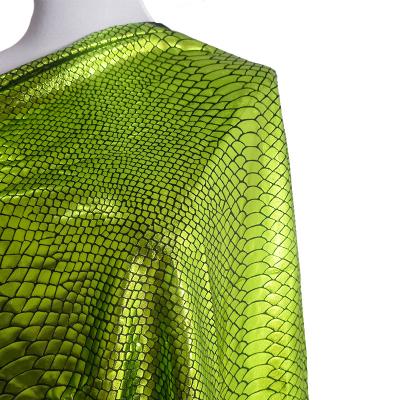 China Stretch Green Mermaid Foil Fish Scale Print Jersey Fabric For Kids Costume for sale