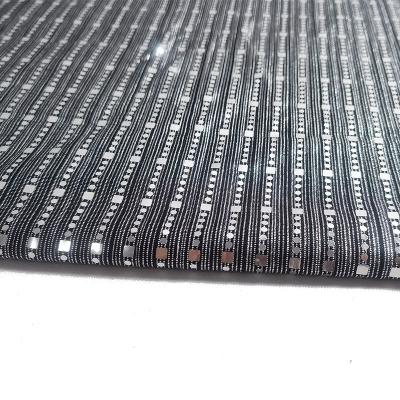 China Stretch plain polyester knitted satin fabric with all over small stitch foil and sequin for carnival for sale