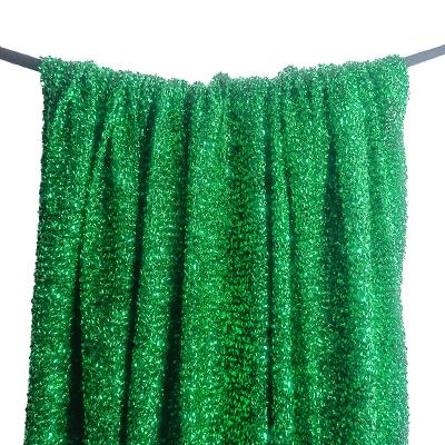 China Metallic green chunky lurex glitter tela seprentina terry knitted lurex for carnival and christmas decoration for sale