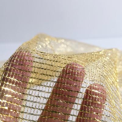 China Gold Metallic Metallic Mesh For Wedding Decoration And Gift Wrapping Christmas Mesh Sparkle Party Metallic Cloth for sale