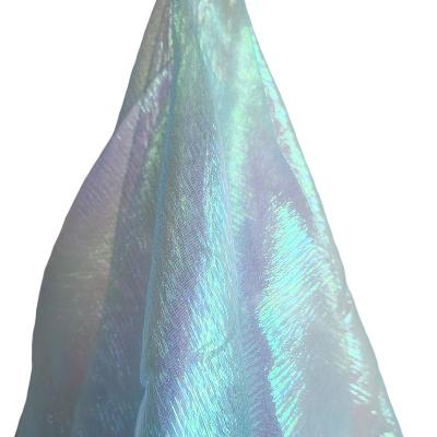 China Two Tone Metallic Iridescent Nylon Organza Tulle for Pom Pom Dress for sale