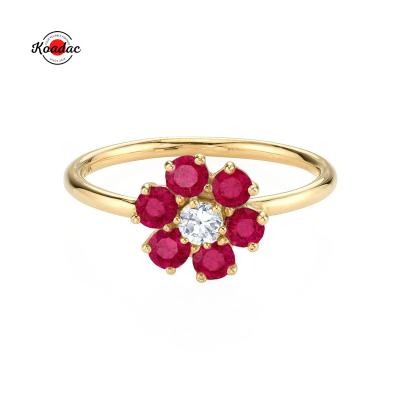 China CLASSIC 18K Gold Plated Fashion Flower Rings Fashion Brass Zircon Y2K Custom Rings for sale