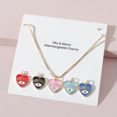 China FASHIONABLE Couples Girl Wedding Girl Wedding Necklace Fashion Gold Plated Evil Eye Party Wedding Heart for sale