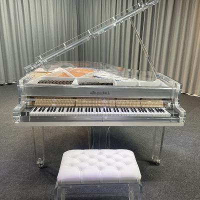 China Mechanical KG-275H High-end professional transparent crystal grand piano used in large hotel and concerts Acoustic piano for sale