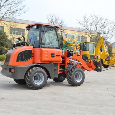 China Building Material Shops 1 Ton Mini Hinged Front Wheel Loader Price List With Loader Attachment for sale