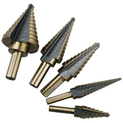 China Metal Drilling 5pcs Step Drill Bits Set Round Cobalt Multiple High Speed ​​Steel Hole Cutter Tool for sale