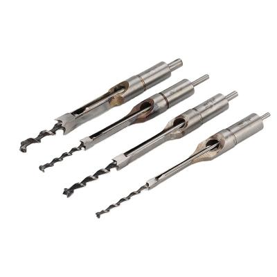 China 4PCS HSS Square Hole Drill Bit Woodworking Chisel Twist Chisel Woodworking Cutter Metric Slotting Tool for sale