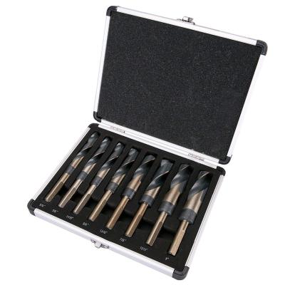 China Masonry Drilling 8PCS HSS Reduce Shank Cobalt Silver Bit Set Twist Drill and Deming Drill Bit for sale