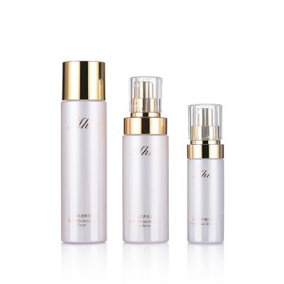 China 40ml 120ml 170ml PET Eco-friendly Empty Plastic Bottle With Lotion Pump Toner Cap Skin Care Bottle Set for sale